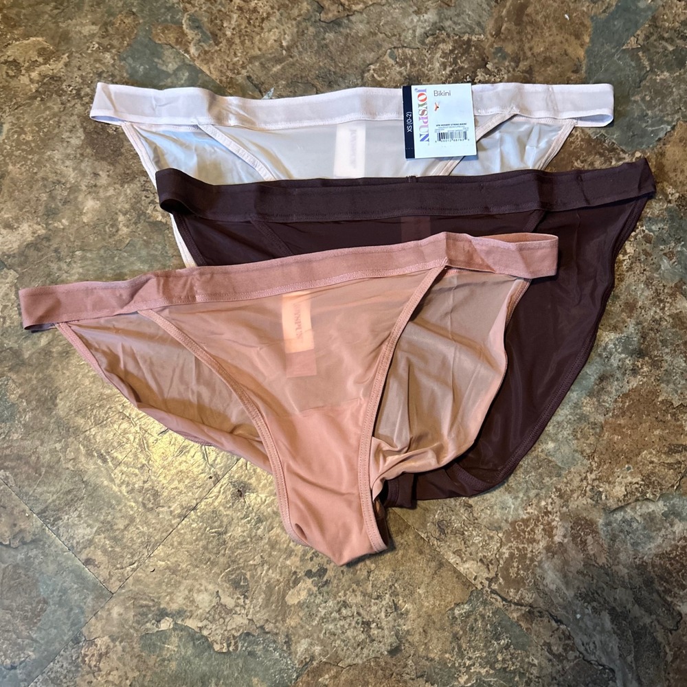 Joyspun String Bikini Panties Women's Size XS (0-2) Brown Panty Underwear 3 Pair